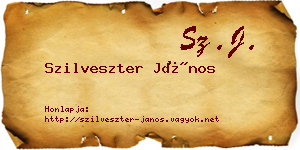 Szilveszter János névjegykártya