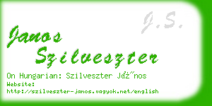 janos szilveszter business card